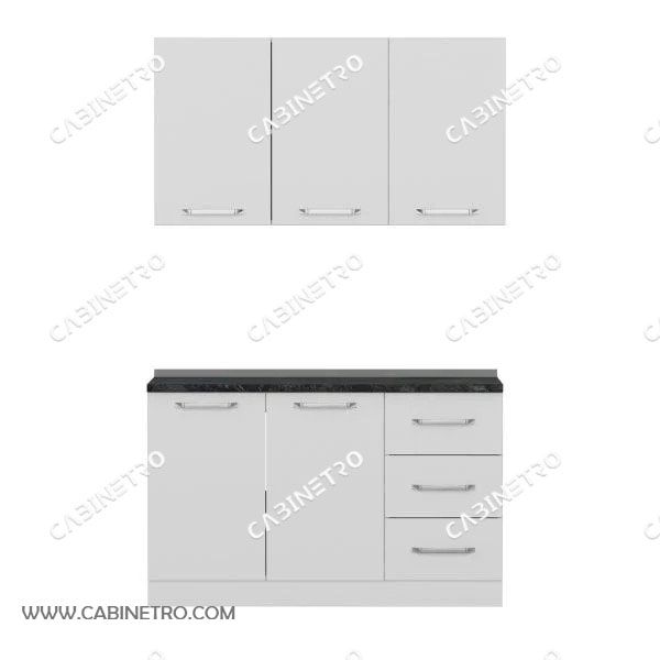 کابینت آشپزخانه | سفید 135 سانتی کشویی