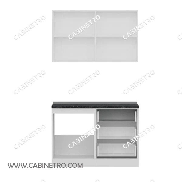 کابینت آشپزخانه | سفید 120 سانتی کشویی