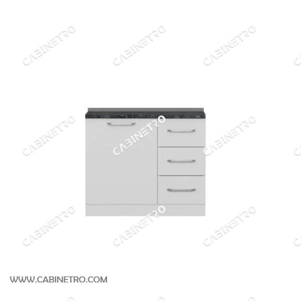کابینت آماده | زیرسینک سفید 100 سانتی S2