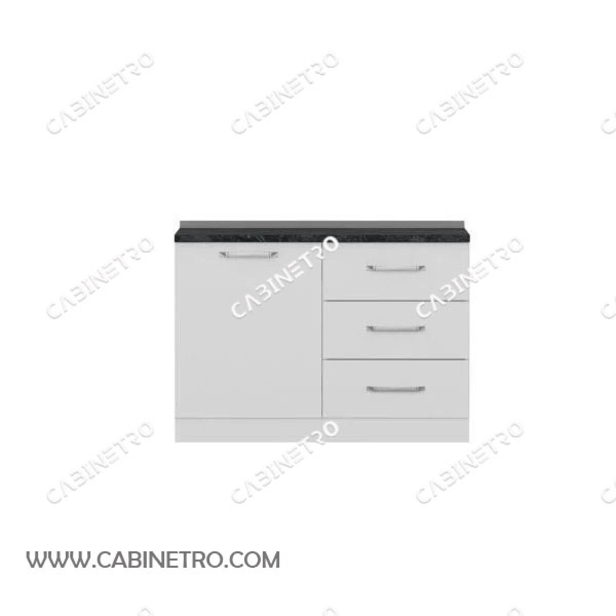 کابینت آماده | زیرسینک سفید 120 سانتی کشویی