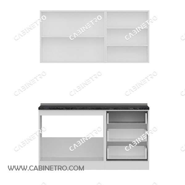 کابینت آشپزخانه | سفید 150 سانتی S2