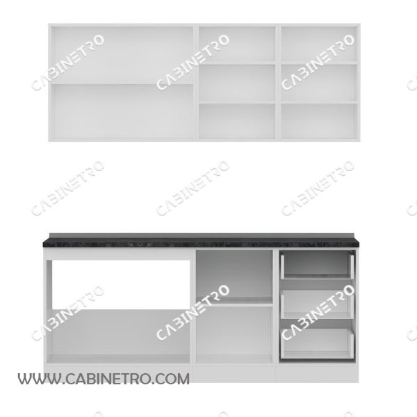 کابینت آشپزخانه | سفید 180 سانتی S1