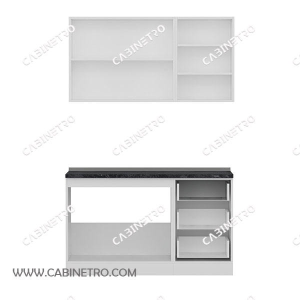 کابینت آشپزخانه | سفید 150 سانتی S1