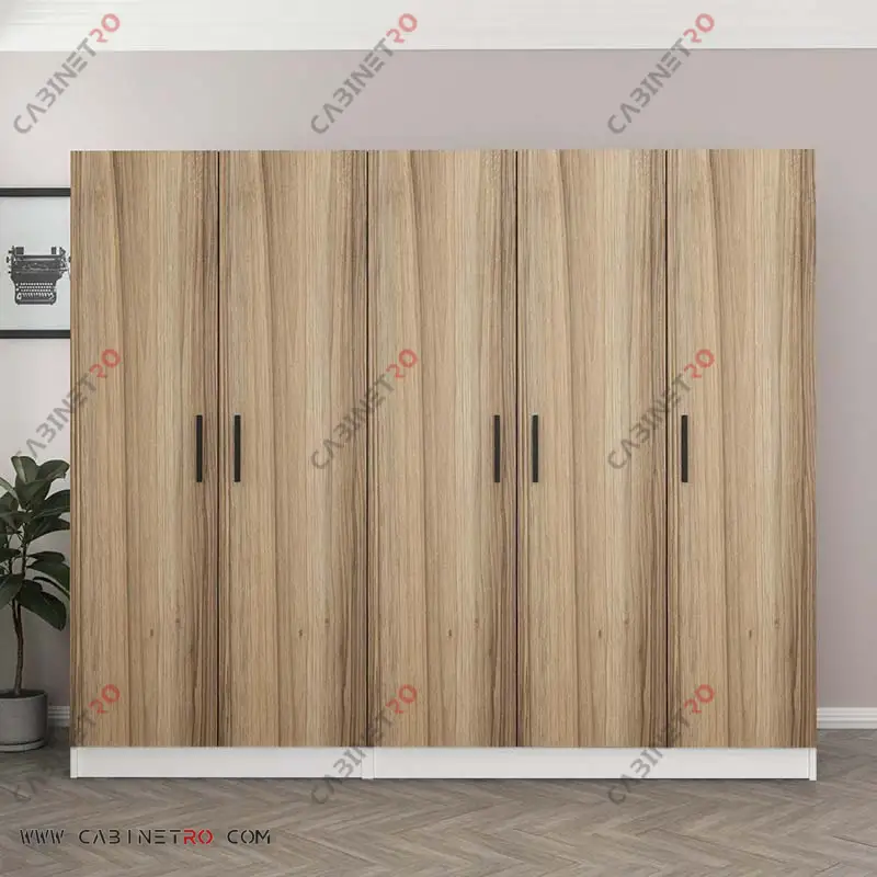 کمد لباس ترکیبی پنج درب گردویی 225 سانتی‌متر سری Araz