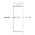 نمای روبرو کاور یخچال سفید 80 سانت ارتفاع 240 سانت کابینت رو