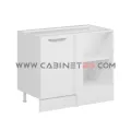 نمای چپ کابینت زمینی سفید کنج ۱۰۵ سانت کابینت رو