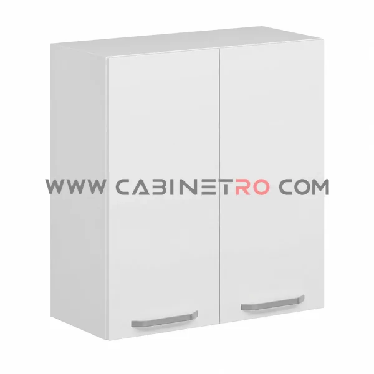 نمای چپ کابینت دیواری سفید دو درب عرض ۸۰ ارتفاع ۹۰ سانت کابینت رو