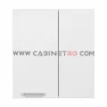 نمای روبرو کابینت دیواری کنجی سفید عرض ۸۰ ارتفاع 90 سانت با پنل ثابت ۳۵ سانتی راست و درب ۴۵ سانتی چپ کابینت رو