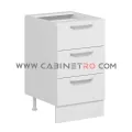 نمای چپ کابینت زمینی سفید سه کشو مساوی ۵۰ سانت کابینت رو