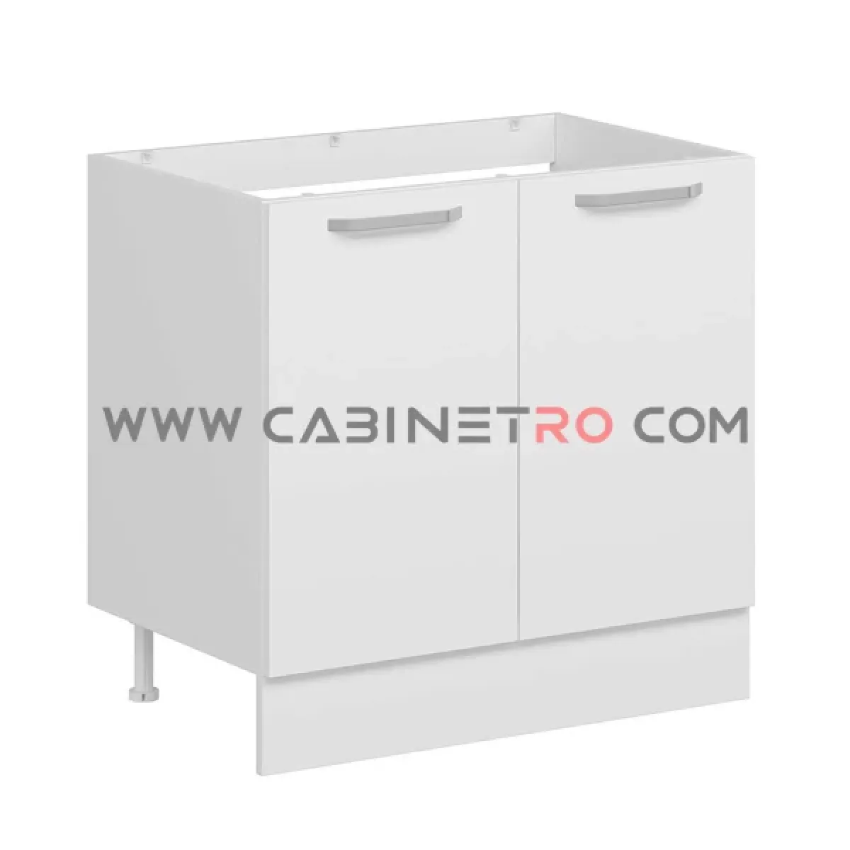 نمای چپ کابینت زمینی سفید سینک ۹۰ سانت کابینت رو