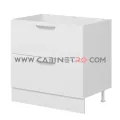 نمای راست کابینت زمینی سفید سه کشو با کشوی مخفی ۹۰ سانت کابینت رو