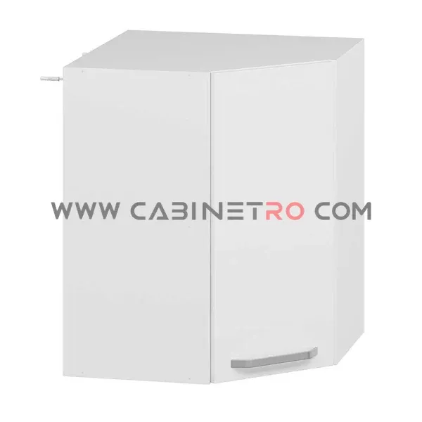 نمای چپ کابینت دیواری سفید کنج ال ۶۰ در ۶۰ سانت ارتفاع ۷۲ سانت کابینت رو