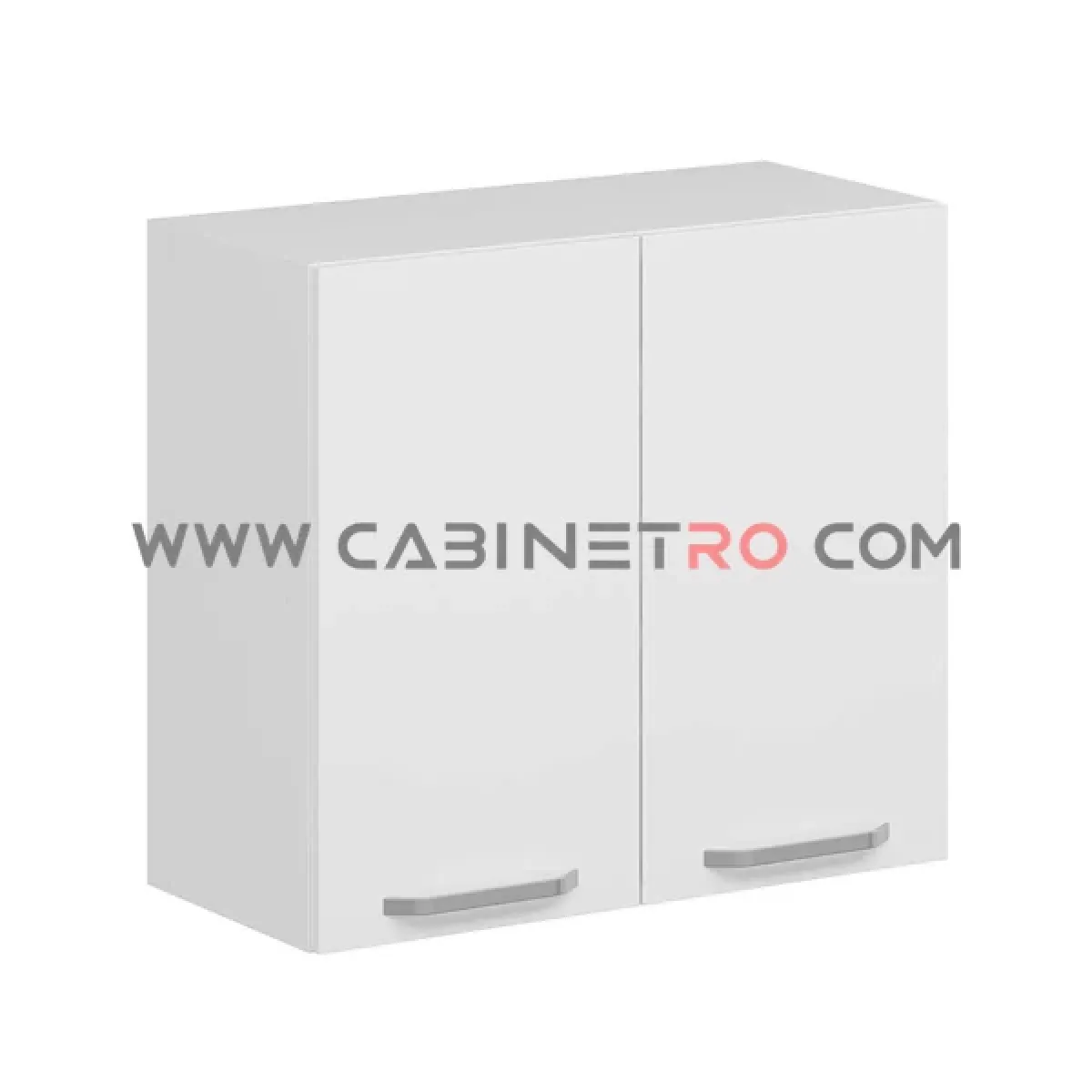 نمای چپ کابینت دیواری سفید دو درب 80 سانت ارتفاع ۷۲ سانت کابینت رو