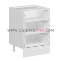 نمای داخل بدون در کابینت زمینی سفید سه کشو مساوی ۶۰ سانت کابینت رو