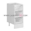 نمای داخل بدون در کابینت زمینی سفید سه کشو مساوی ۴۰ سانت کابینت رو