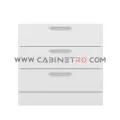 نمای روبرو کابینت زمینی سفید سه کشو مساوی ۹۰ سانت کابینت رو