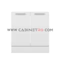 نمای روبرو کابینت زمینی سفید سینک ۸۰ سانت کابینت رو