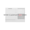 نمای روبرو کابینت زمینی سفید کنج ۱۲۰ سانت کابینت رو