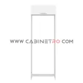 نمای روبرو کاور یخچال سفید 90 سانت ارتفاع 240 سانت کابینت رو