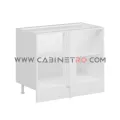 نمای داخل بدون در کابینت زمینی سفید کنج ۱۰۵ سانت کابینت رو