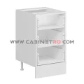 نمای داخل بدون در کابینت زمینی سفید سه کشو مساوی ۵۰ سانت کابینت رو