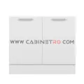 نمای روبرو کابینت زمینی سفید دو درب ۱۰۰ سانت کابینت رو