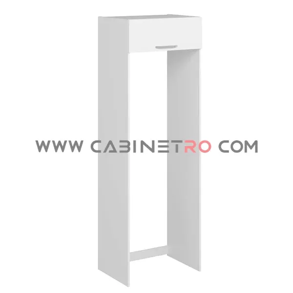 نمای چپ کاور یخچال سفید 80 سانت ارتفاع 240 سانت کابینت رو