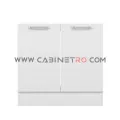 نمای روبرو کابینت زمینی سفید سینک ۹۰ سانت کابینت رو