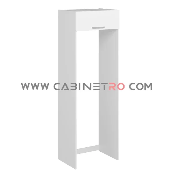 نمای چپ کاور یخچال سفید 90 سانت ارتفاع 240 سانت کابینت رو