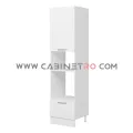 نمای راست کابینت ایستاده سفید فر و ماکرو ۶۰ سانت ارتفاع 222 سانت کابینت رو