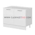 نمای راست کابینت زمینی سفید دو درب ۱۲۰ سانت کابینت رو
