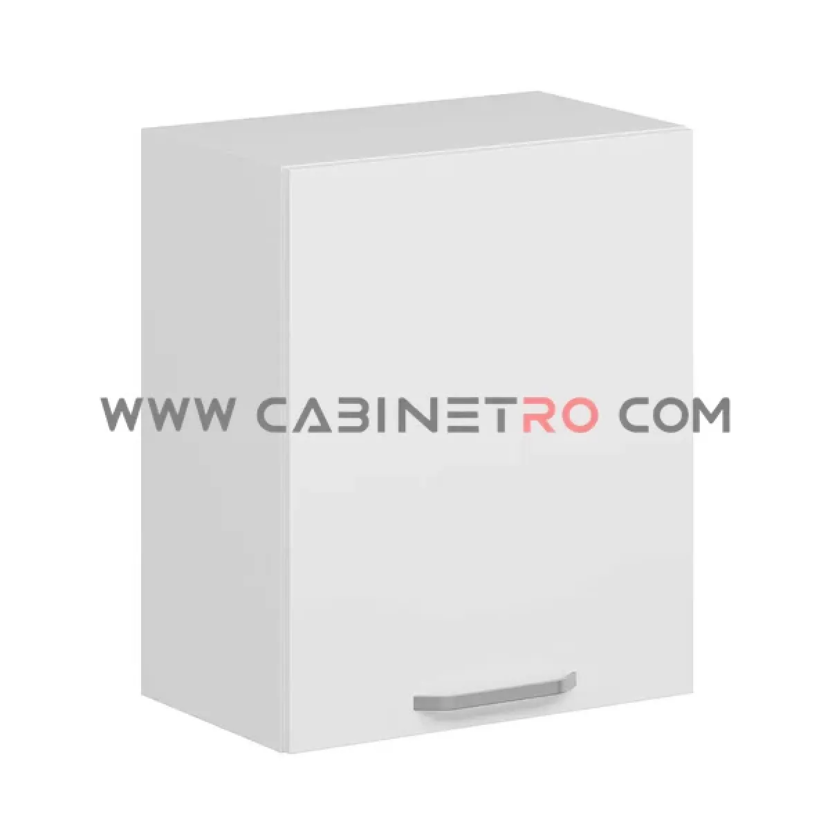 نمای چپ کابینت دیواری سفید تک درب 60 سانت ارتفاع ۷۲ سانت کابینت رو