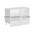 نمای داخل بدون در کابینت زمینی سفید کنج ۱۲۰ سانت کابینت رو