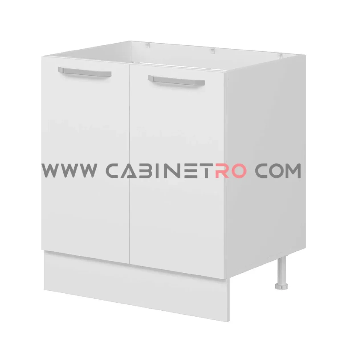 نمای راست کابینت زمینی سفید سینک ۸۰ سانت کابینت رو