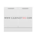 نمای روبرو کابینت زمینی سفید سینک ۱۰۰ سانت کابینت رو