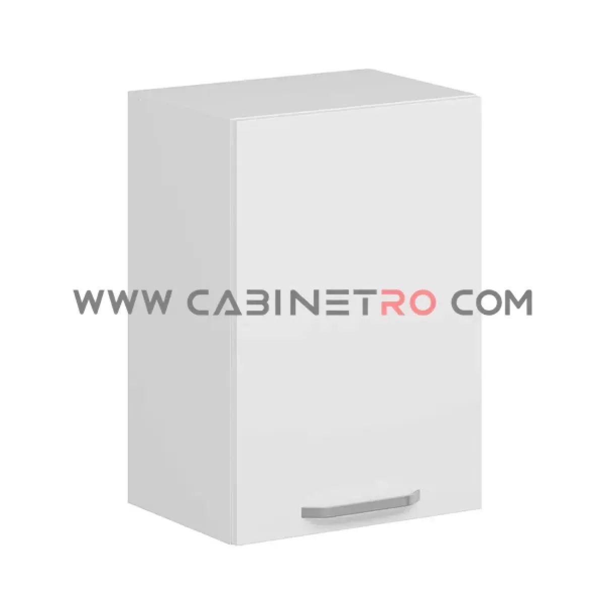 نمای چپ کابینت دیواری سفید تک درب 50 سانت ارتفاع ۷۲ سانت کابینت رو