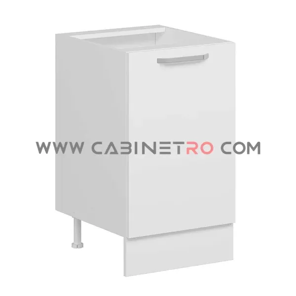 نمای چپ کابینت زمینی سفید تک درب ۵۰ سانت کابینت رو