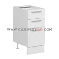 نمای چپ کابینت زمینی سفید سه کشو با کشوی عمیق ۴۰ سانت کابینت رو