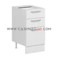 نمای چپ کابینت زمینی سفید سه کشو با کشوی عمیق ۴۵ سانت کابینت رو