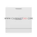نمای روبرو کابینت زمینی سفید سه کشو با کشوی مخفی ۹۰ سانت کابینت رو