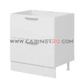 نمای راست کابینت زمینی سفید سه کشو با کشوی مخفی ۶۰ سانت کابینت رو