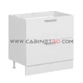 نمای چپ کابینت زمینی سفید سه کشو با کشوی مخفی ۹۰ سانت کابینت رو