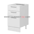 نمای راست کابینت زمینی سفید سه کشو با کشوی عمیق ۵۰ سانت کابینت رو