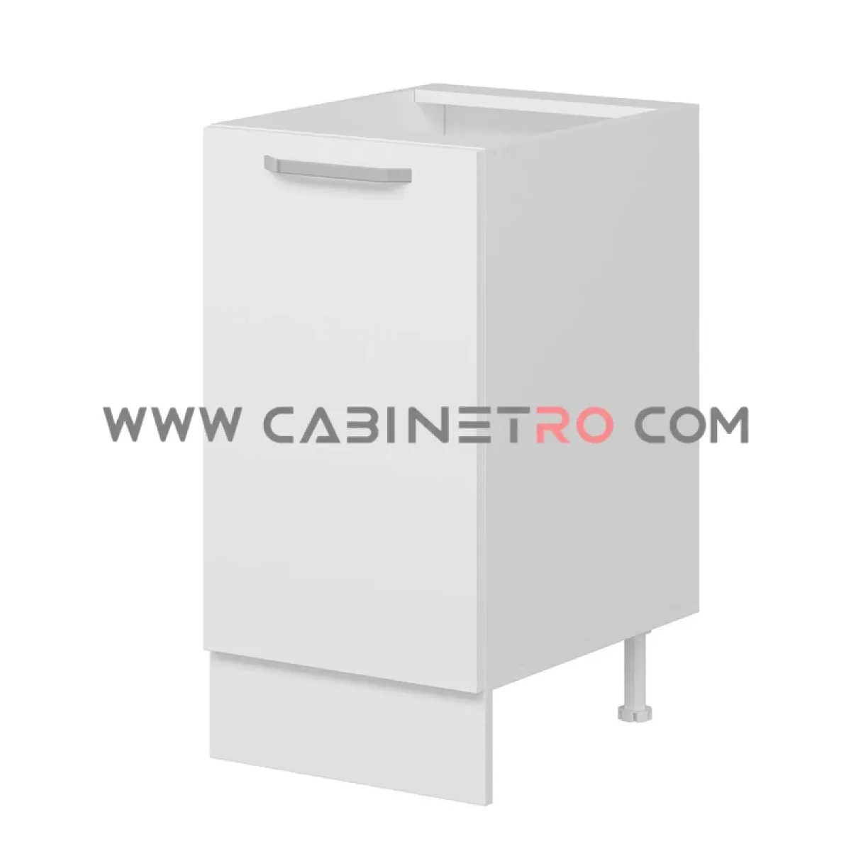 نمای راست کابینت زمینی سفید تک درب ۴۵ سانت کابینت رو