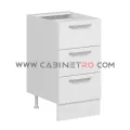 نمای چپ کابینت زمینی سفید سه کشو مساوی ۴۵ سانت کابینت رو