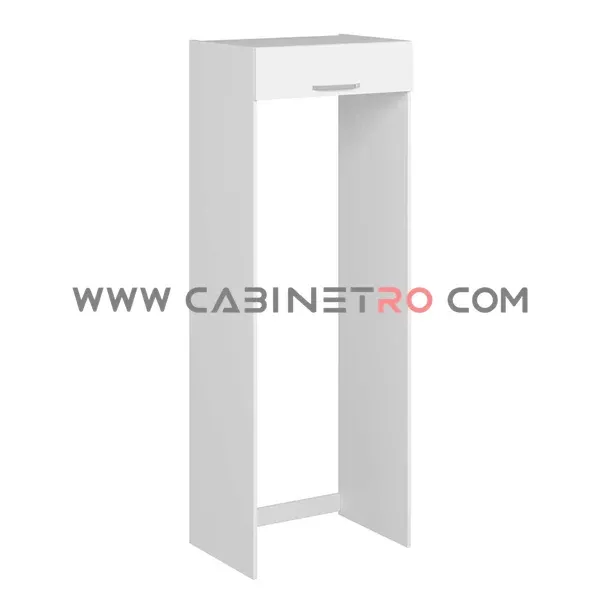 نمای چپ کاور یخچال سفید 80 سانت ارتفاع 222 سانت کابینت رو