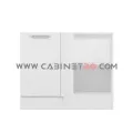 نمای روبرو کابینت زمینی سفید کنج ۱۰۵ سانت کابینت رو