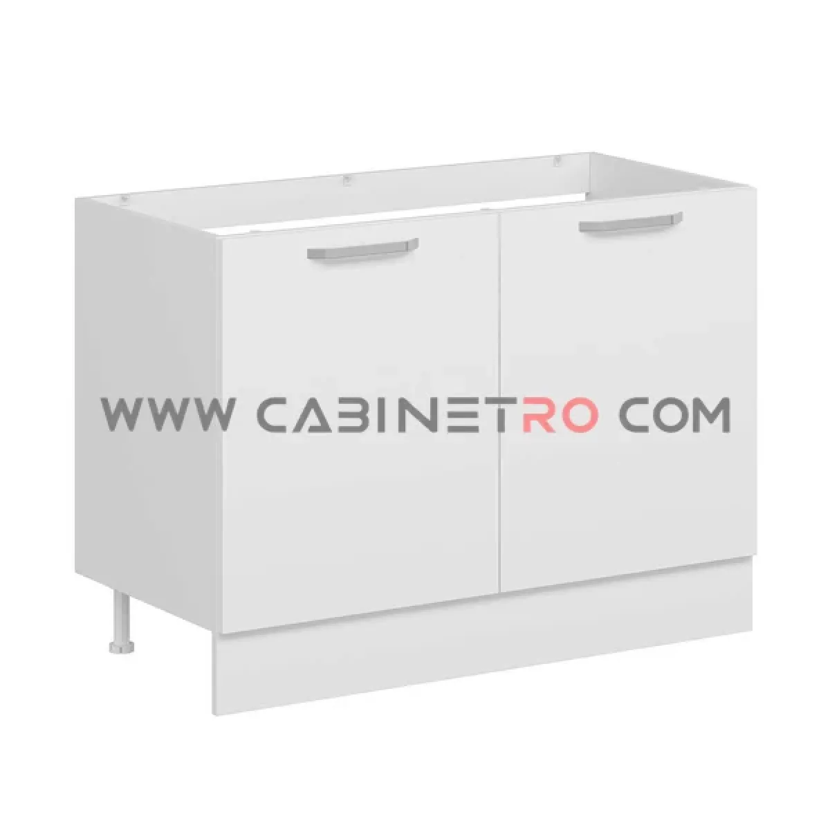 نمای چپ کابینت زمینی سفید سینک ۱۲۰ سانت کابینت رو