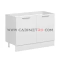 نمای چپ کابینت زمینی سفید سینک ۱۲۰ سانت کابینت رو