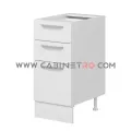 نمای راست کابینت زمینی سفید سه کشو با کشوی عمیق ۴۰ سانت کابینت رو